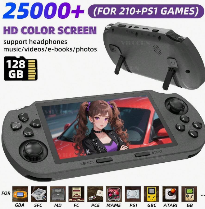 F3000 128G Retro Handheld Game Console 4.5inch IPS Screen 854*480 Portable